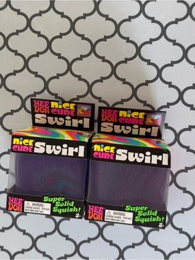Nice Cube Swirl Solid Squish by Schylling- Purple - sold in set of two
